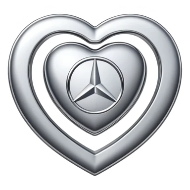 heart shaped Mercedes logo sticker