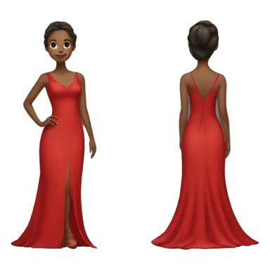 Girl wearing a long red gown sticker