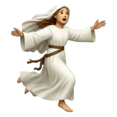 saint brigid running, determined, with a large stride and arms outstretched sticker