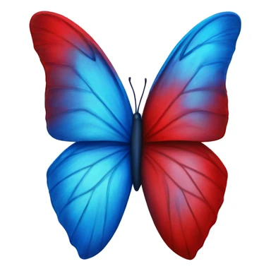 Red heart blue butterfly  sticker