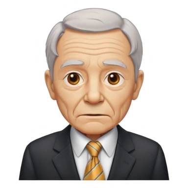 old man in suit with Necktie sticker