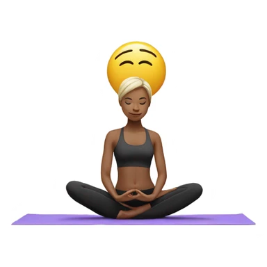 Emoji face. Skinny fit yoga girl. sticker