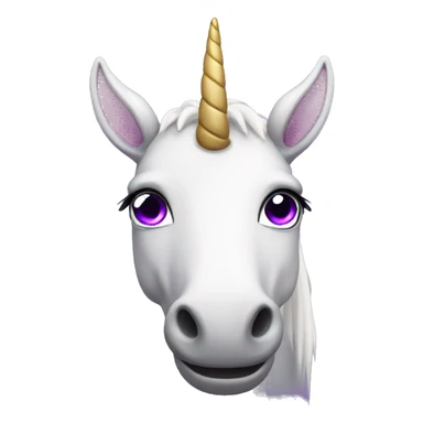 Unicorn with big purple eyes sticker