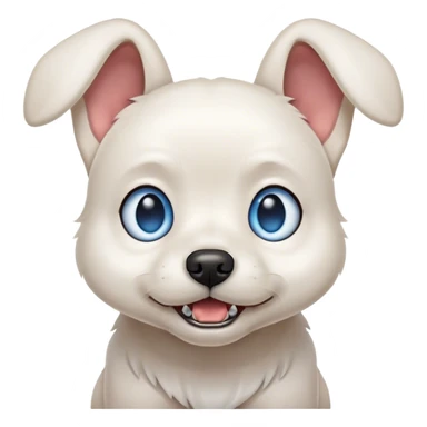 Snarling Blue eyed small white dog floppy ears  sticker