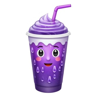 White paper cup filled with purple iced soda sticker