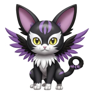 Meloetta-Purrloin-Gatomon-Trico-Pokémon-Digimon-Fakémon-fusion-hybrid-creature sticker