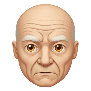 aggressive elderly man, bald head sticker
