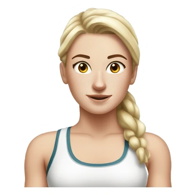 gorgeous white girl with freckles working out sticker