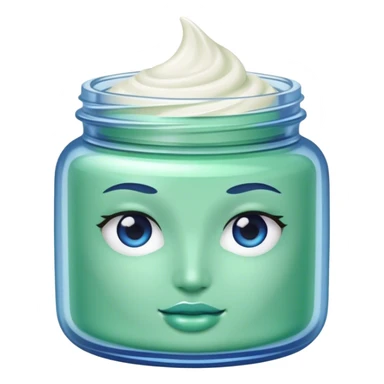 blue and green aesthetic jar of face cream  sticker