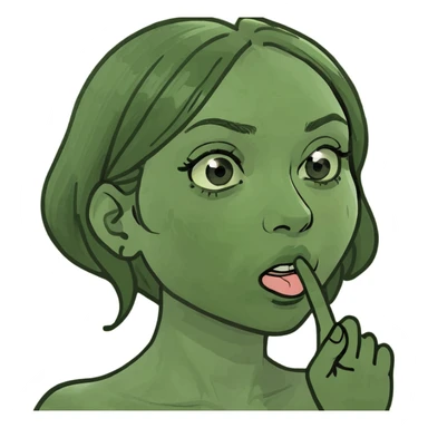 Girl with a finger on hers mouth sticker