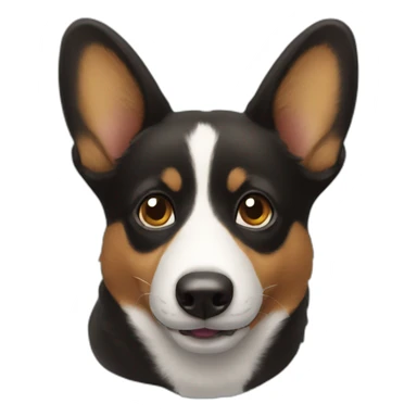 black corgi face sticker