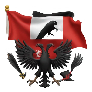 Albanian flag with an Eagle sticker