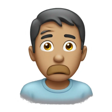 Crying and covering his mouth with his hand sticker