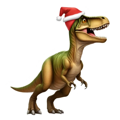 T. rex wearing a Santa hat sticker