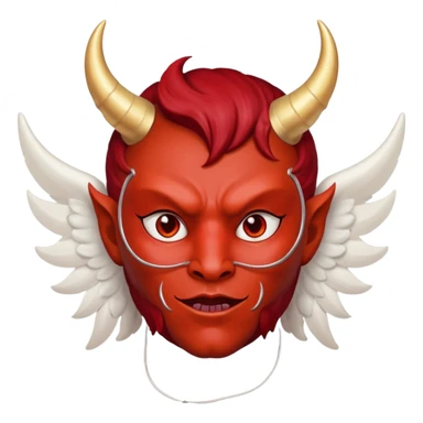 Devil wearing angel mask sticker