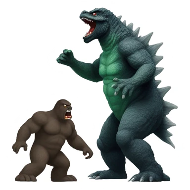 Godzilla fighting Bigfoot  sticker