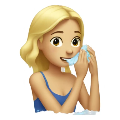 blonde girl washes her face sticker