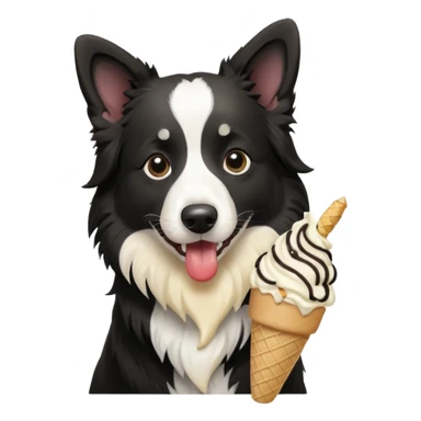 um border collie tomando sorvete sticker