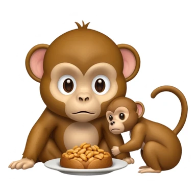 monkey eating dog sticker