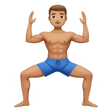 buff man blue shorts Virabhadrasana-yoga sticker