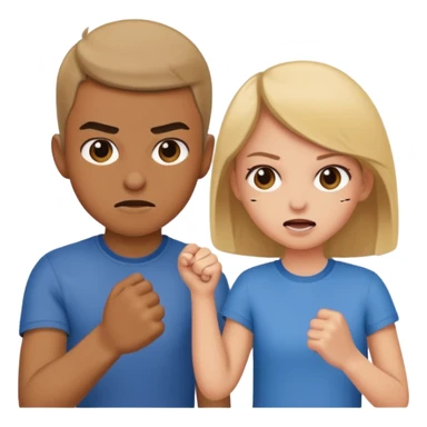 brother and sister fighting modern culture naughty  sticker