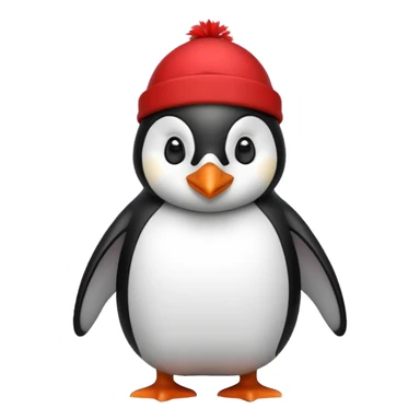 penguen with red cap sticker