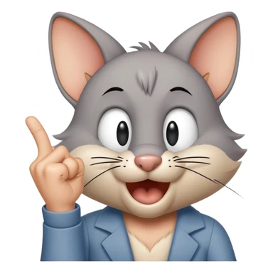 Tom from "Tom & Jerry" point middle finger  sticker