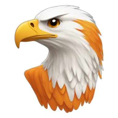 Orange and white eagle sticker