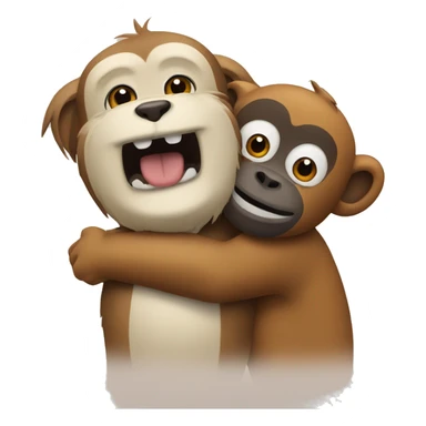 dog and monkey hug sticker