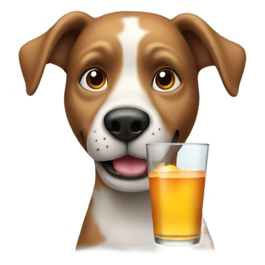 Dog with a drink in his hand sticker