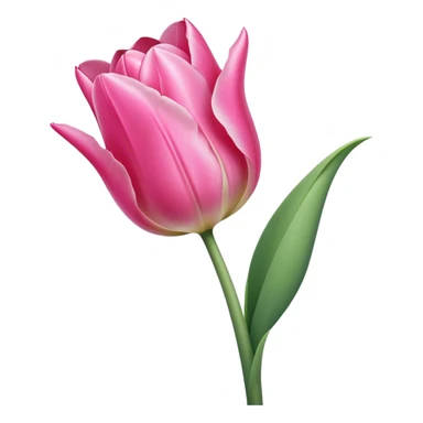 single pink Tulip, straight stem sticker