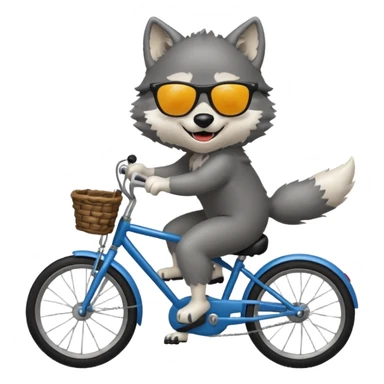 Wolf cartoon  ride on cycle sticker