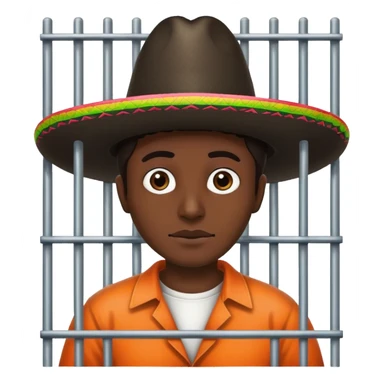 Prisoner in jail wearing sombrero  sticker
