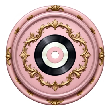Vintage ornate rococo pale pink vinyl record sticker