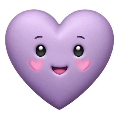 Pale purple heart felt  sticker