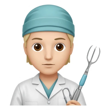neurosurgeon holding scalpel and forceps sticker
