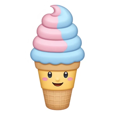 Cute ice cream emoji illustration, pastel flat style
Alice Blue, Naples Yellow, Powder Blue, Yale Blue color palette
Minimal, clean vector, soft rounded shapes, sticker-ready sticker