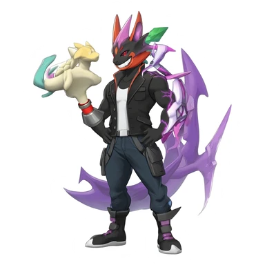 Handsome cool badass edgy Absol-Litten-Guilmon-Giratina-Pokémon-Fakémon-fusion-hybrid-creature sticker
