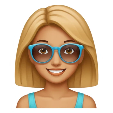 girl with sunglasses above her head sticker