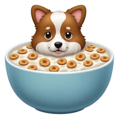 dog in a bowl of cereal sticker