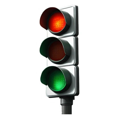 Red and green stop light sticker