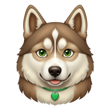 Brown Siberian husky with a band cream and green eyes  sticker