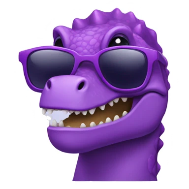 Purple Dino with sunglasses  sticker