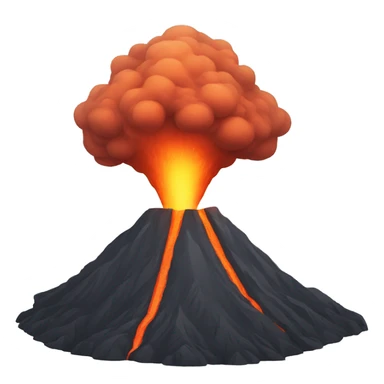 Volcano with a face sticker