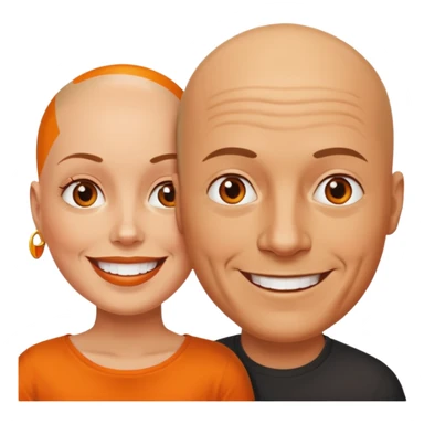 Bald guy with orange girl couple  sticker