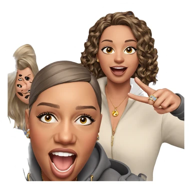 selfie with friends and jewelry sticker