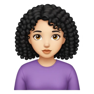 Girl wit black curly hair  sticker