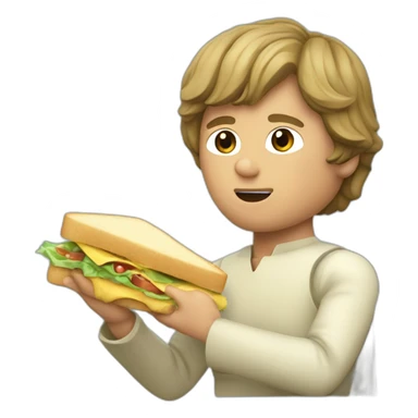Luke Skywalker eating sandwich sticker