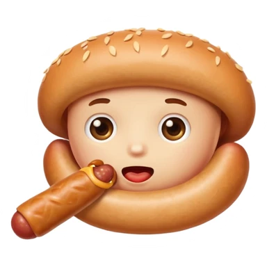 Mouth eating a sausage sticker