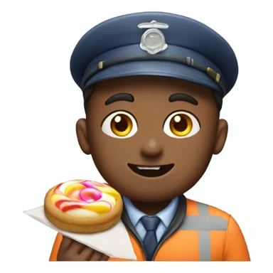 Postman eating sweets sticker